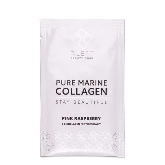 Plent Pure Marine Collagen Pink Raspberry - Stay Beautiful - 5G Collagen Peptides Daily - 30 Sachets Plent