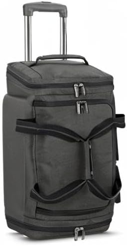 Solo New York Rolling Duffle Bag with Wheels - Wheeled Carry On Luggage for Travel, Roller Duffel for Men & Women, Telescoping Handle System, Separate Shoe & Laundry Compartment - Leroy, Gray Gsupps Australia
