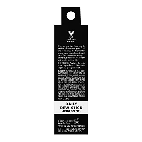 e.l.f. Daily Dew Stick, Cooling Highlighter Stick For Dewy Skin, Gives Your Complexion A Radiant Glow, Vegan & Cruelty-Free, Iridescent e.l.f.