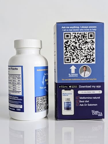 METFORMINA Natural - Weight Loss Aid and Metabolism Support - Dr Salomon, 60 Cap Ni una dieta más