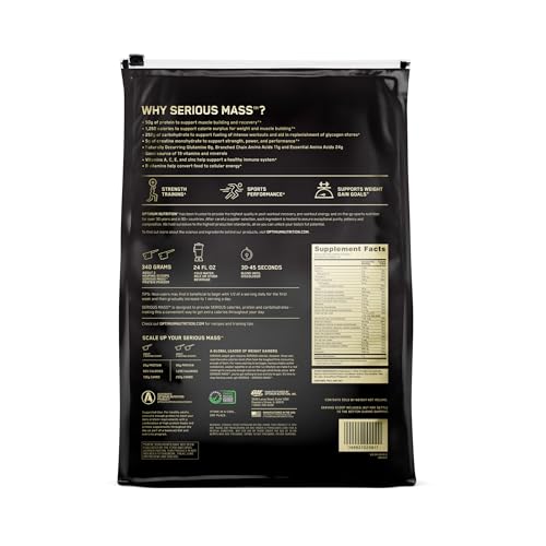 Optimum Nutrition Serious Mass Weight Gainer Protein Powder, Vitamin C, Zinc and Vitamin Optimum Nutrition