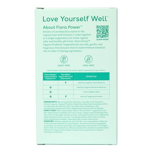 Love Wellness Vaginal Probiotic Suppositories, Flora Power | Fast-Acting Love Wellness