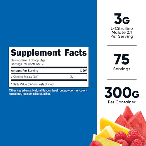 Nutricost L-Citrulline Malate 2:1 (300g) Fruit Punch - Workout Support, Muscle Performance Nutricost