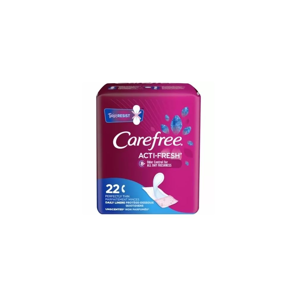Carefree Acti-Fresh Body Shape Pantiliners Thin Unscented - 22 Liners, Pack of 2 Carefree