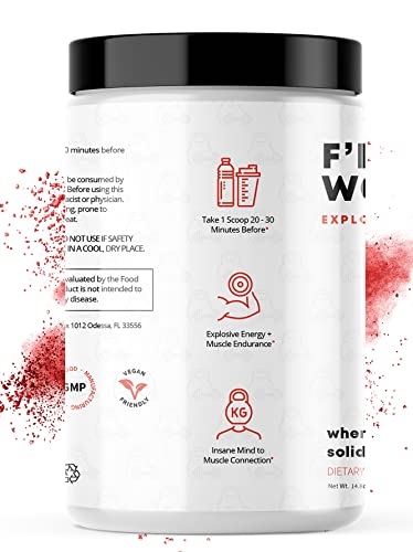 F'ing Workout - Explosive Pre-Workout Supplement (Sour Peach Rings) F'ing