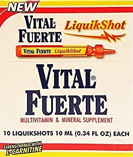 Vital Fuerte Liquid Shot Dietary Supplement 10 Units - Suplemento Multivitaminico (Pack of 1) Vital Fuerte