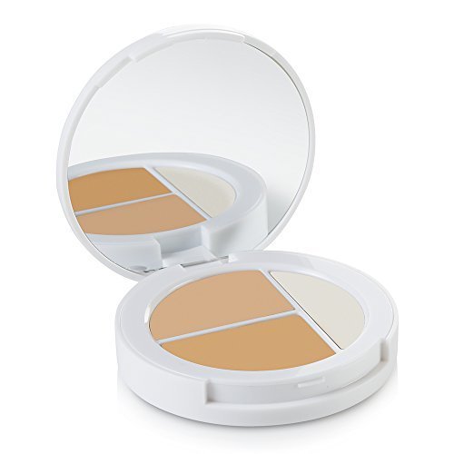 Sheer Cover Studio – Conceal and Brighten Highlight Trio – Two-Toned Concealers – Shimmering Highlighter – Light/Medium Shade – With FREE Concealer Brush – 3 Grams Sheer Cover