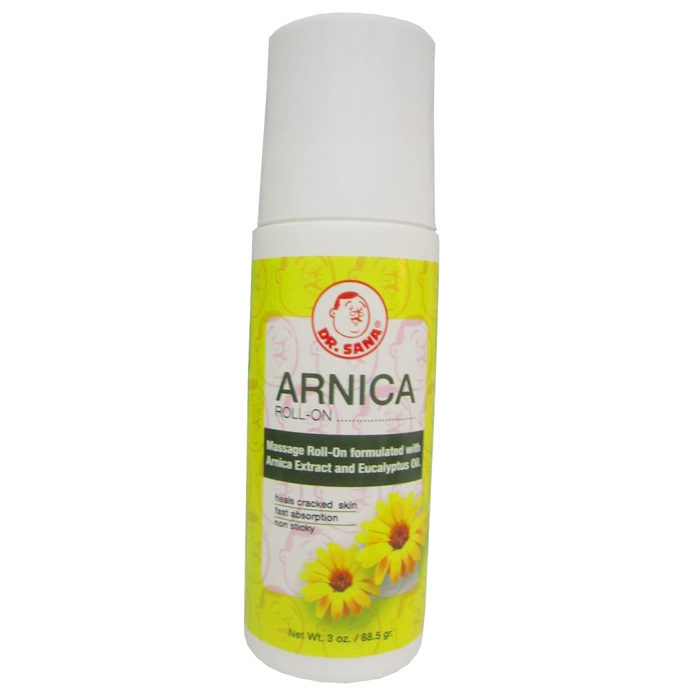 Dr Sana Arnica Roll-On. Topical Analgesic and Moisturizer. Soothes Dry and Cracked Skin. 3 oz. Pack of 6 Dr. Sana