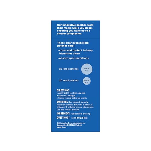 PanOxyl PM Overnight Spot Patches, Advanced Hydrocolloid Healing Technology, Fragrance Free, 40 Count Pack of 1 PanOxyl