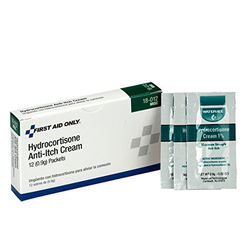 First Aid Only 18-012 Hydrocortisone Cream Packets, 12 Count First Aid Only