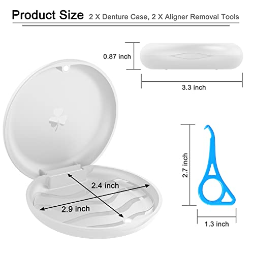 BVN 2 Pcs Retainer Case, Slim Braces Case, Denture Case, Mouth Guard Case, Teeth Aligner Case BVN