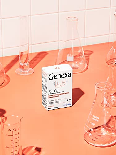 Genexa Flu Fix - 60 Tablets - Multi-Symptom Flu Remedy - Organic, Gluten Free & Non-GMO - Homeopathic Genexa
