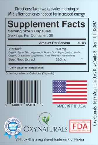 OxyBoost with ViNitrox - Nitric Oxide Supplement for Blood Pressure Support, Heart Health OxyNaturals