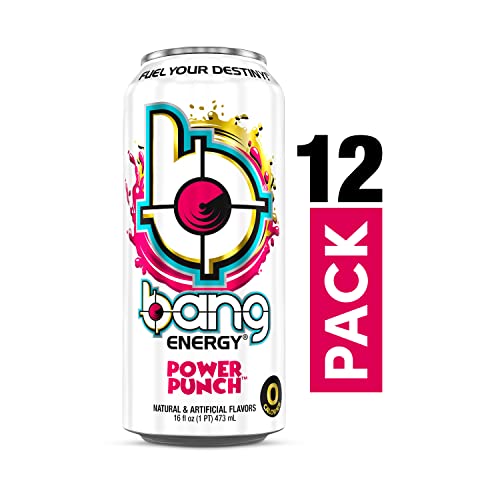 Bang Energy Power Punch, Sugar-Free Energy Drink, 16-Ounce (Pack of 12) BANG