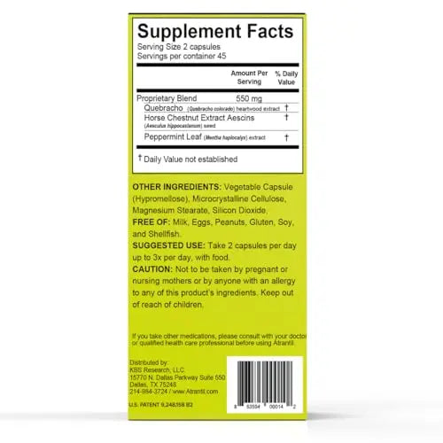 Atrantil 90 Capsules-Antioxidant Packed Polyphenol for Bloating and Gas Relief, Abdominal Discomfort, Constipation, Diarrhea, Postbiotic, Change in Bowel Habits and Everyday Digestive Health. Atrantil