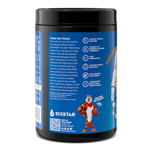 Six Star Whey Protein Powder Plus | Muscle Building & Recovery Plus Immune Support Six Star