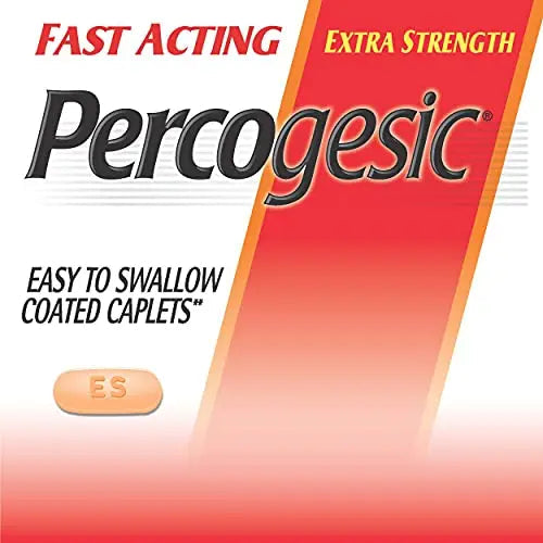 Percogesic Extra Strength Acetaminophen & Diphenhydramine Pain Relief, Fast-Acting Aspirin-Free Fever Reducer & Antihistamine, 60 Count Percogesic