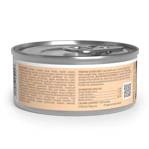 Catit Recipes Adult Chicken Entrée – High-Protein Wet Cat Food with Bone Broth Hydration, Prebiotics & Postbiotics for Gut Health, Omega-3 for Skin & Coat, and Taurine for Heart Support 3oz (12/cs) Catit