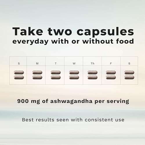 LifeSeasons Essentials Ashwagandha - Stress & Sleep Support Supplement - Calm & Focused Mind - Improves Athletic Performance & Brain Function - 900mg per 2 Capsules - 60 Capsules LifeSeasons