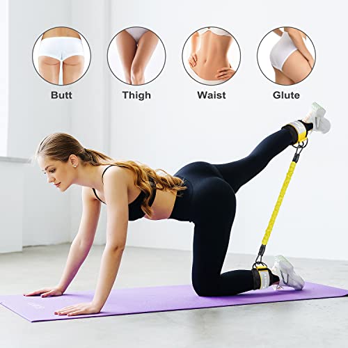 Ankle Resistance Bands with Cuffs, Ankle Bands for Working Out, Glutes Workout Equipment WOQQW