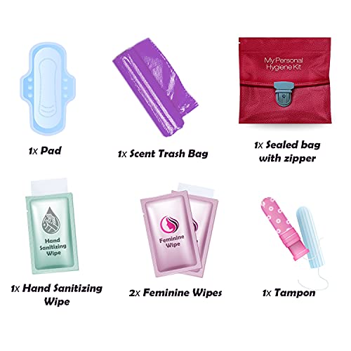 3 x Menstrual All-in-One Kits - Assorted Colors | Convenience on The Go | Single Period Kit Packs pH Advantage