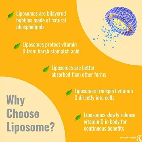 UpNourish Liposomal Vitamin D3 5000 IU Softgels - 1 Year Supply | Organic Coconut Oil Infused Vitamin D Supplements - Support Bone, Dental, Heart, Mood & Immune Health - Non GMO Gluten Free - 365 ct UpNourish