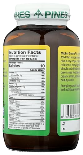 Pines Organic Mighty Greens Superfood Blend, 8 Ounce Pines
