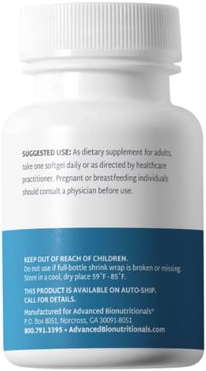 Advanced Bionutritionals Ubiquinol CoQ10, Increased Energy Production, Natural Antioxidant Supplement, Manufactured in The USA, 30 Softgel Gsupps Australia