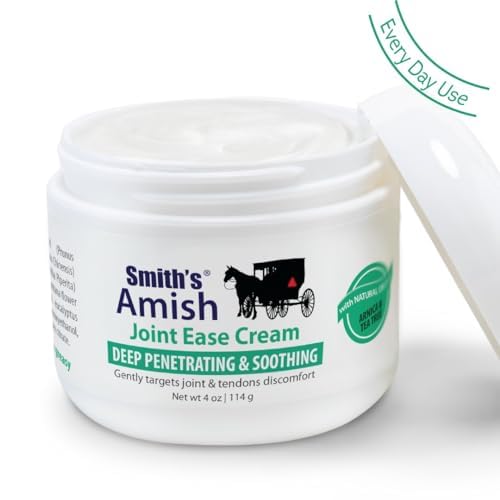 Smith Amish JointEase Soothing Cream 3 Pack (Three 4 oz Jars) with Arnica, Tea Tree, Eucalyptus, Peppermint and Rosemary Smith Amish