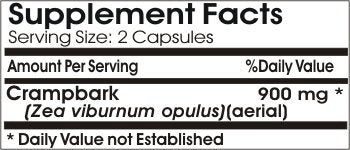 PureControl Supplements Crampbark Cramp Bark 900mg // 90 Capsules // Pure PureControl Supplements