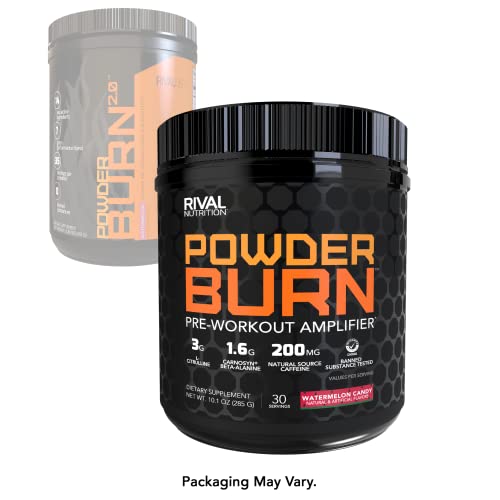 Rivalus Powder Burn - Watermelon Candy, 0.8 Pound - Intense Pre-Workout Energy Rivalus