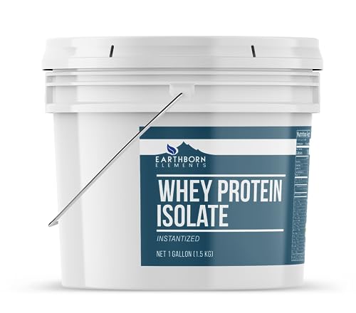 Earthborn Elements Whey Protein Isolate, 1 Gallon Bucket, Protein Powder, Unflavored Earthborn Elements