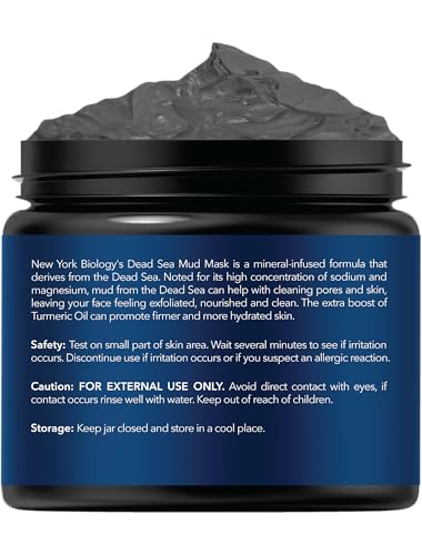 New York Biology Dead Sea Mud Mask for Face and Body | with Turmeric Oil | Spa Quality Pore Refiner for Oily Skin | Natural Skincare for Women & Men NEW YORK BIOLOGY THE ULTIMATE COSMECEUTICALS