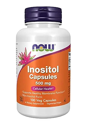 NOW Foods Foods Inositol 500mg,100 Capsules (Pack of 3) NOW Foods