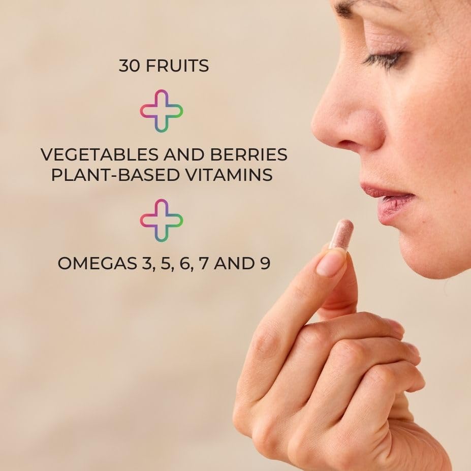 JuicePlus+ Fruit Blend: Plant-Based Whole Food Supplement with Apple, Peach, Cranberry, & More! - Vegan, Gluten-Free, Non-GMO, Kosher - Packed with Plant-Based Vitamins - 1 Bottle (60 Servings) Juice Plus+
