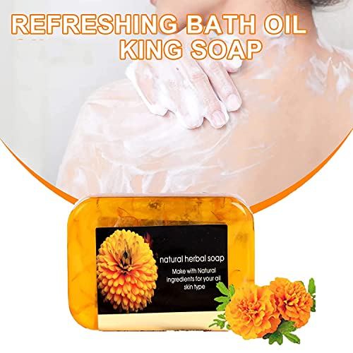 NHIKLATA 2PCS Turmeric Handmade Soap, Natural Organic Ginger Soap, Lymphatic NHIKLATA