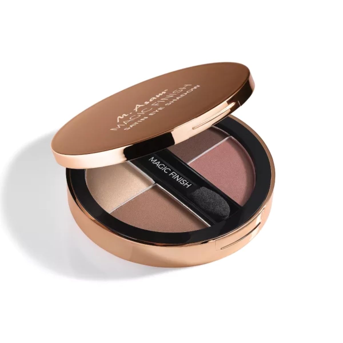 M. Asam MAGIC FINISH Eyeshadow Palette Satin Eyeshadow No. 1-4-in-1 make-up with hyaluronic acid, ultra-fine pigments, satin finish & intense color, case with mirror & applicator, 4 x 0.08 Oz M. Asam