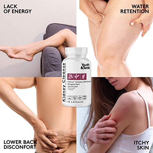 Youth & Tonic Kidney Cleanse Detox for Residual Metabolic Waste & Excess Body Water for Urinary Tract Youth & Tonic
