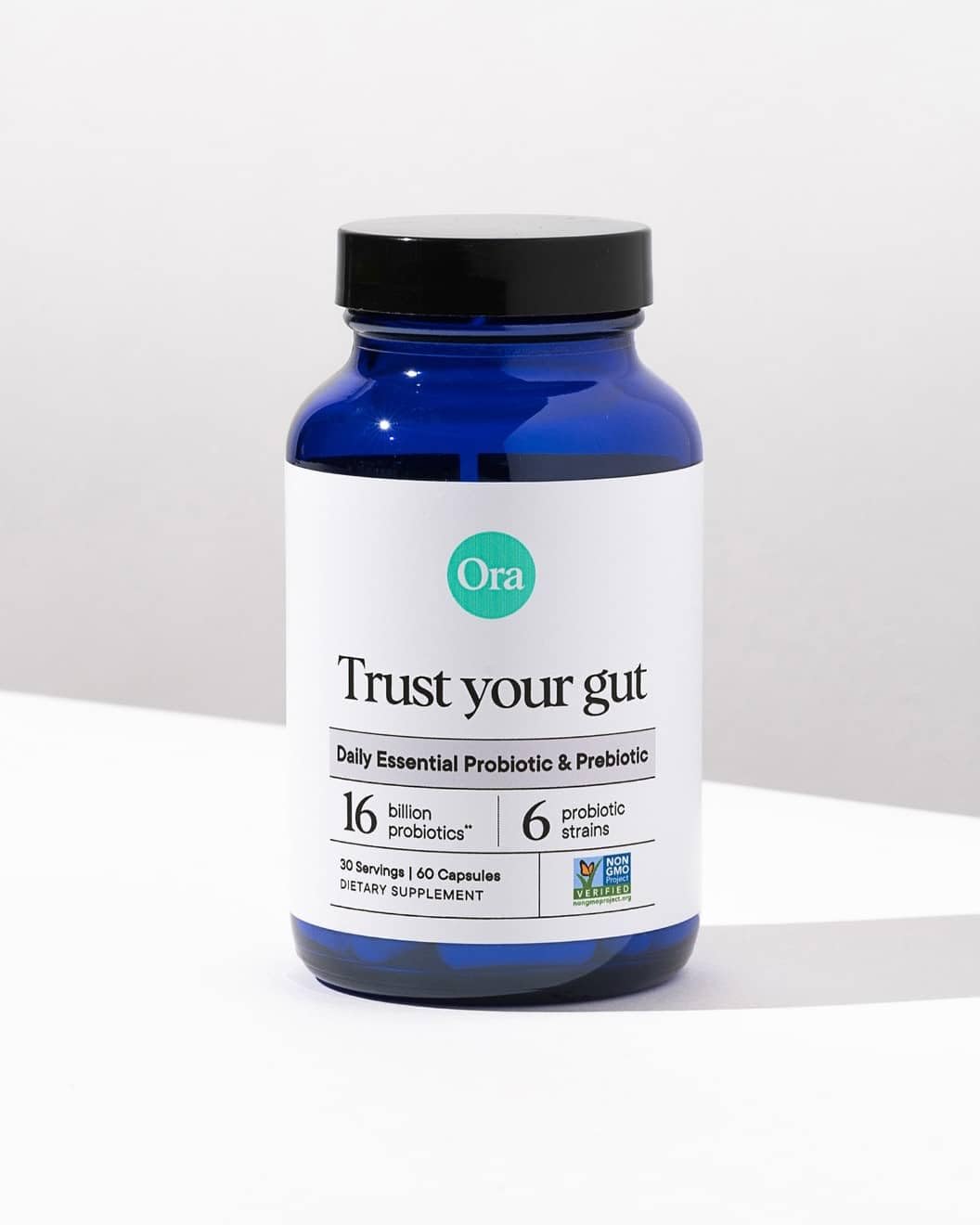 Ora Organic Probiotics with Prebiotics for Digestive Health 16 Billion CFU - Trust Your Gut - Strains - Acidophilus Lactobacillus Breve Bifidum Lactis Ora Organic