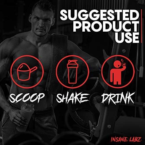 Insane Labz Psychotic Gold, High Stimulant Pre Workout Powder, Extreme Lasting Energy, Pumps and Endurance with Beta Alanine, DMAE Bitartrate, NO Booster (60 Servings, Gummy Candy)