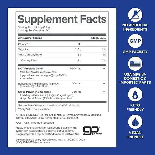 Gundry MD MCT Wellness Powder to Support Energy, Ketone Production and Brain Health Gundry MD
