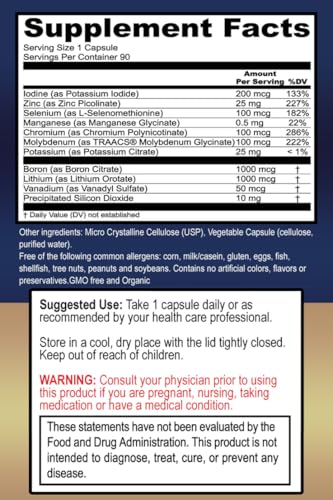 True Healing Naturals - True Minerals Supplement, Promotes Gut & Heart Health, 90 Vegetarian Capsules True Healing Naturals