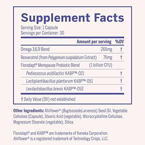 Nouri Menopause Health Probiotic, Menopause Relief for Women - Resveratrol Capsules Nouri
