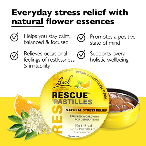 Bach RESCUE Pastilles Variety Pack Natural Stress Relief Lozenges RESCUE
