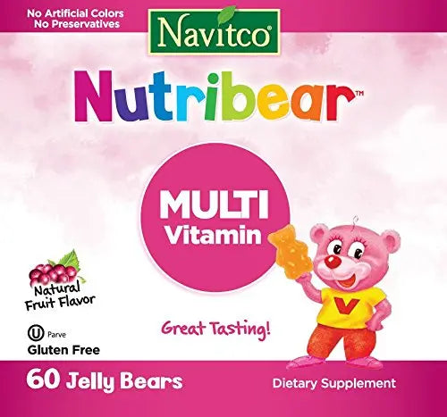 Navitco. Kosher NutriBear Multi Vitamin Great Tasting Jellies - 60 Bears Navitco