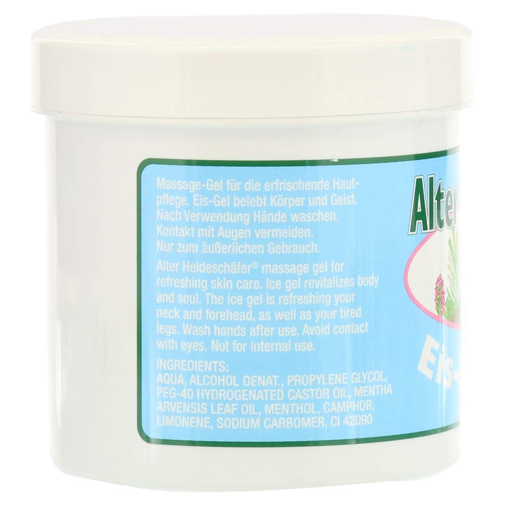 Ice-Gel with Peppermint, Campher & Menthol for Headaches, Stiff Neck, Joints, Muscles - Cooling & Soothing- Large 250ml Tub by Krauterhof Betz