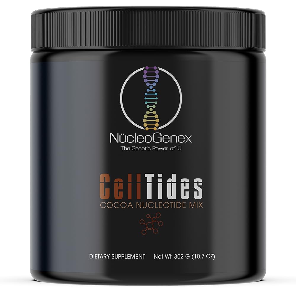 Nucleogenex - CellTides Cocoa Flavor - Nucleotide-Based Nutritional Supplement for Enhanced Cellular Health - Supports Digestive Health, Nutrient Absorption, and Microflora Growth - Net Wt. 302g NucleOGenex
