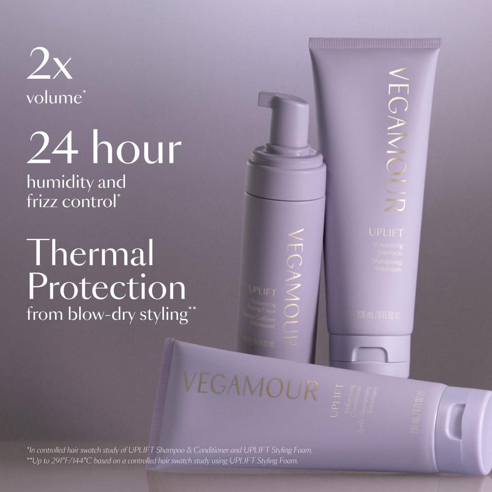 Uplift Volume Trio Kit with Shampoo, Conditioner, & Styling Foam for Volumizing & Fuller Looking Hair VEGAMOUR