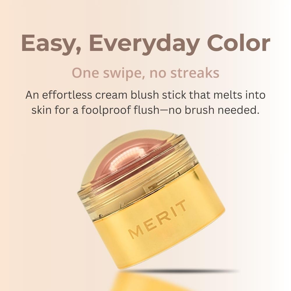 MERIT Flush Balm Cream Blush – Archival Cool Mauve | Hydrating Radiant Cheek & Lip Tint Stick with Vitamin E | Lightweight, Buildable, Vegan & Cruelty-Free Blush Merit