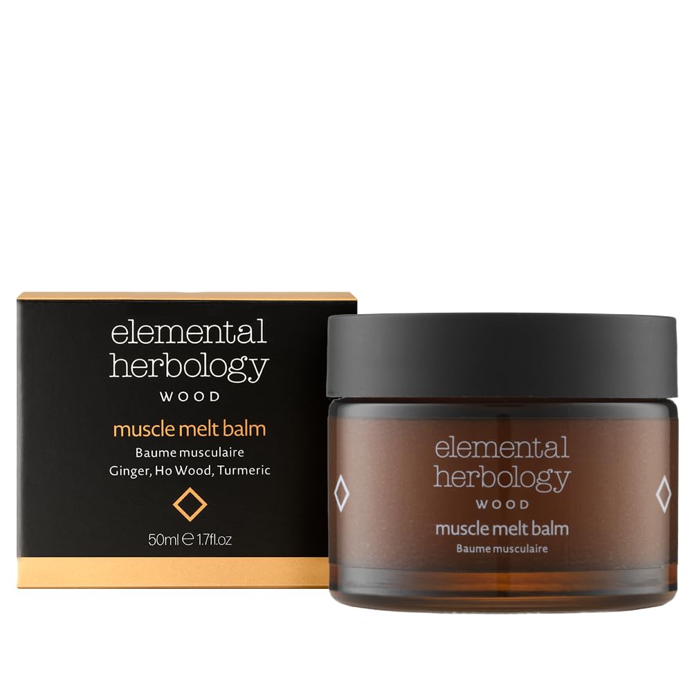 Elemental Herbology Muscle Melt Body Balm 1.7 fl oz – Warming with Ginger, Ho Wood & Turmeric – Comforting Botanical Treatment for Massage & Post-Activity Relaxation Elemental Herbology